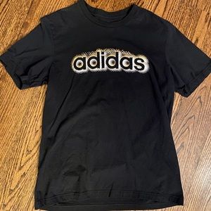 NWOT Adidas SS Black/White/Gold T-Shirt, Large